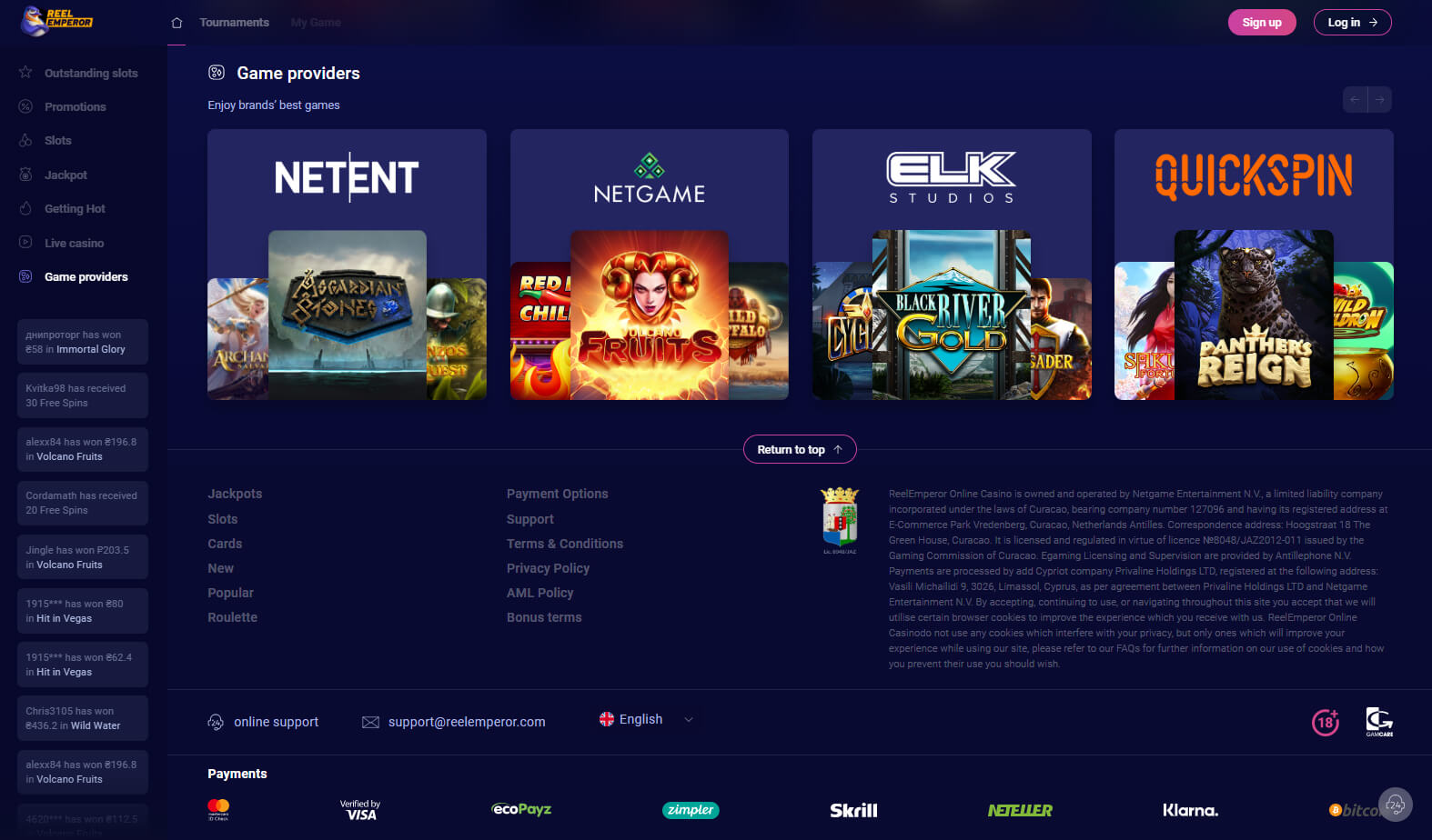 reelemperor casino game providers